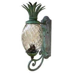 Single Bronze and Brass Wall Lantern or Wall Sconce