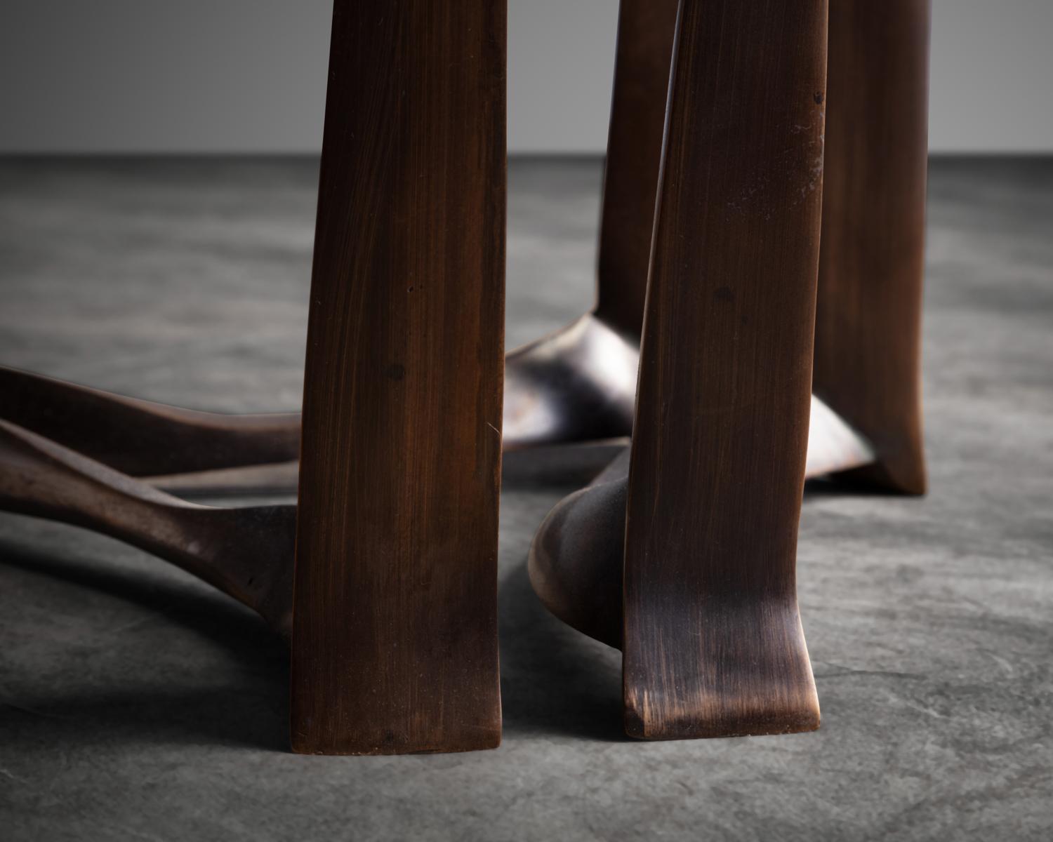 Table d'appoint simple en bronze et cuir d'Anasthasia Millot, France, 2019 Neuf - En vente à New York, NY