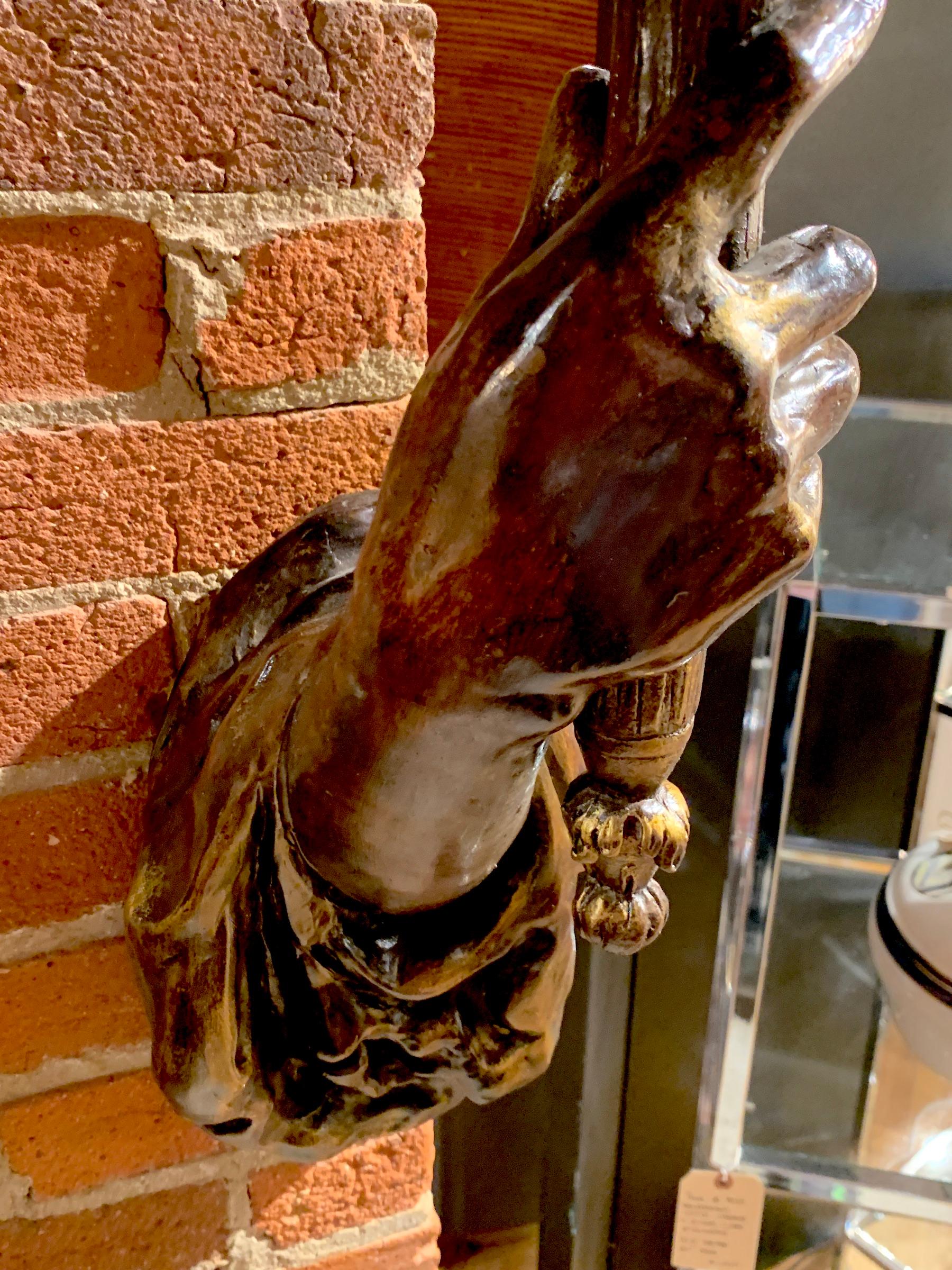 Single Bronze Clad Venetian Style Draped Arm Sconce In Good Condition For Sale In Atlanta, GA