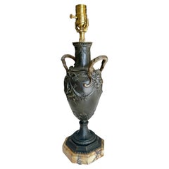 Lámpara de Sobremesa Cabeza de Sátiro Imperio Bronce Simple