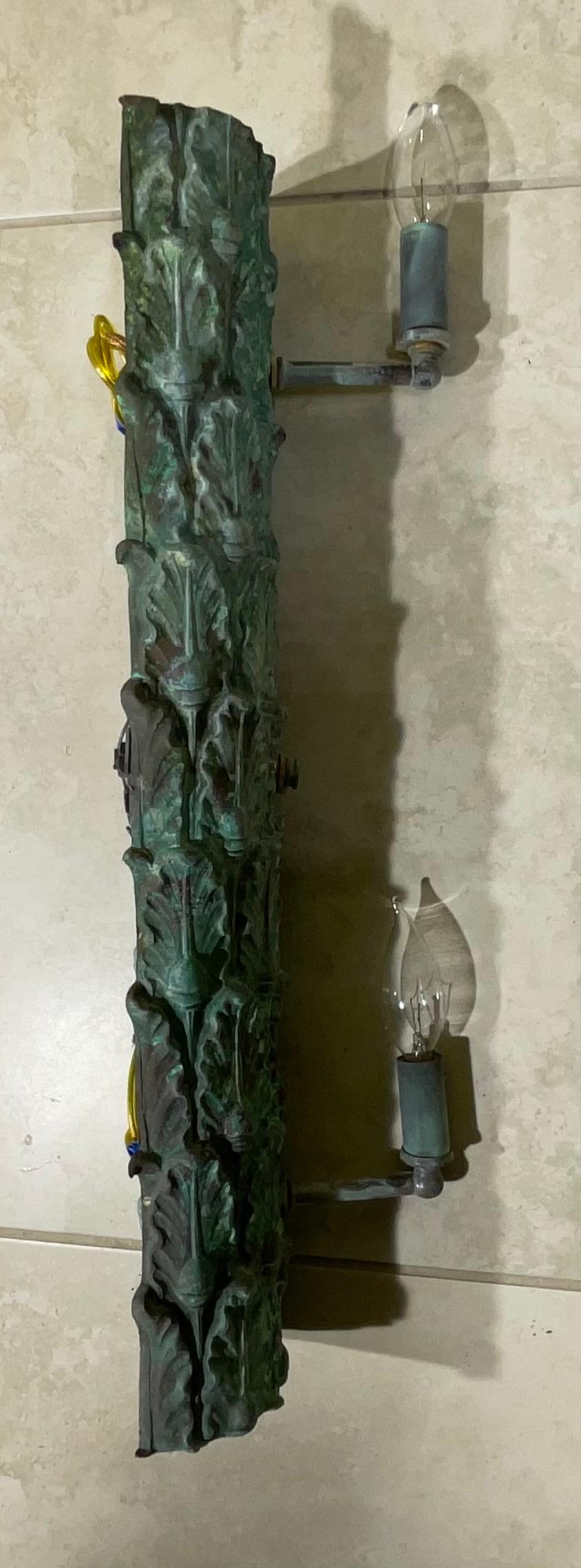Single Bronze Wall Sconce For Sale 2