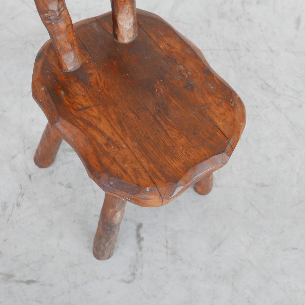 Mid-20th Century Single Brutalist Belgium Oak Occasional Chair