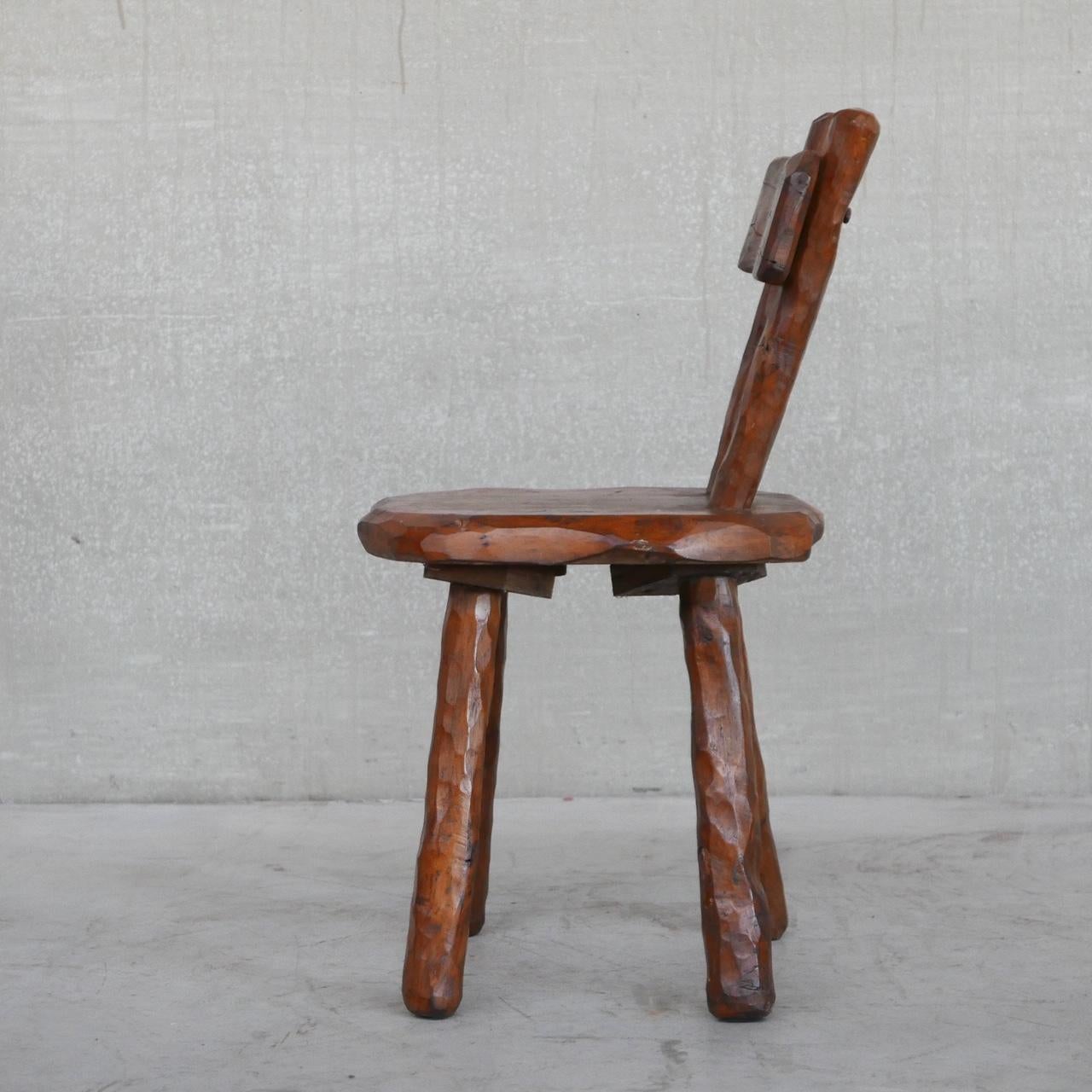 Single Brutalist Belgium Oak Occasional Chair 3