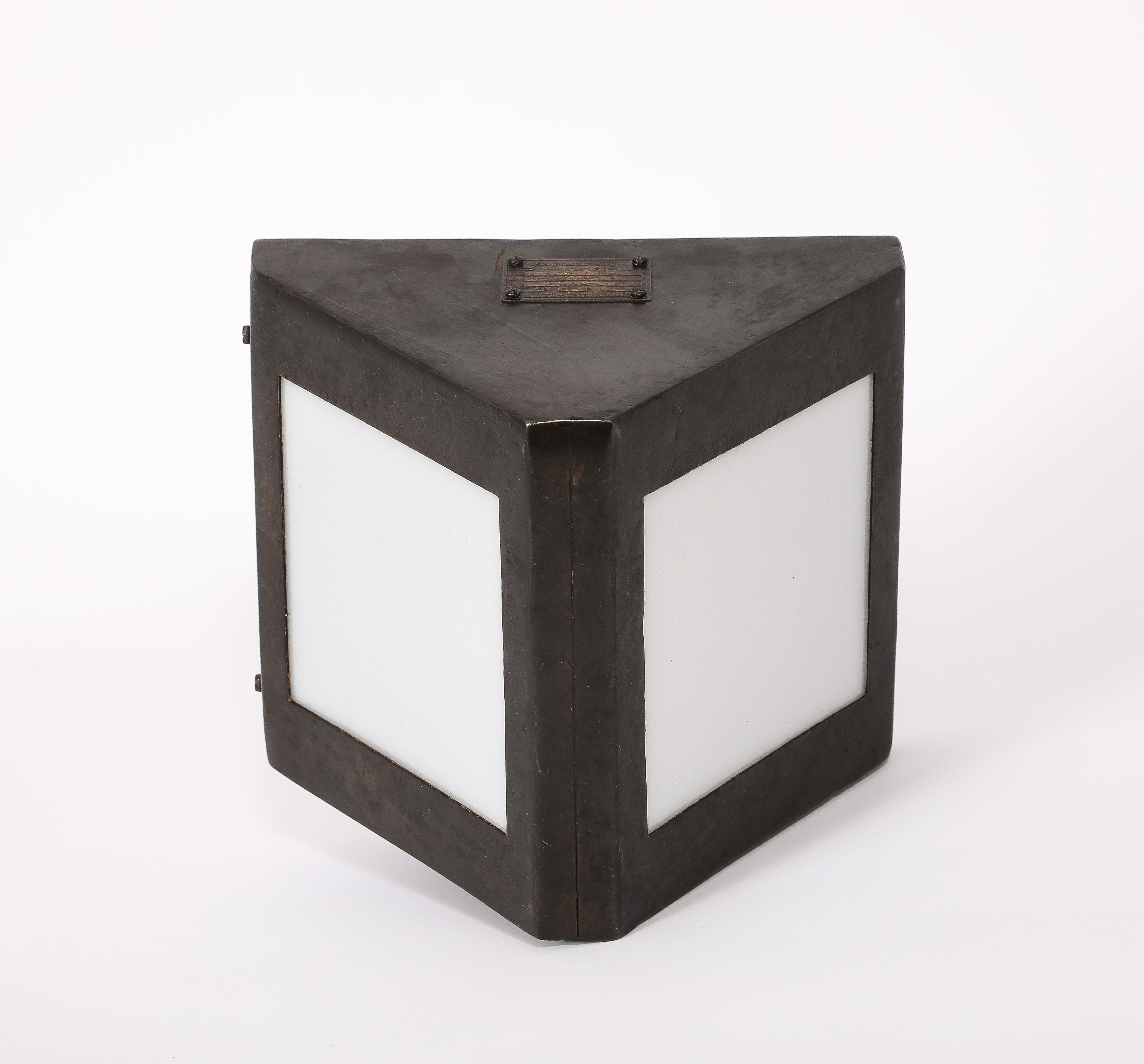 Single Brutalist Dark Metal Wall Sconce, Russia 1960's For Sale 5