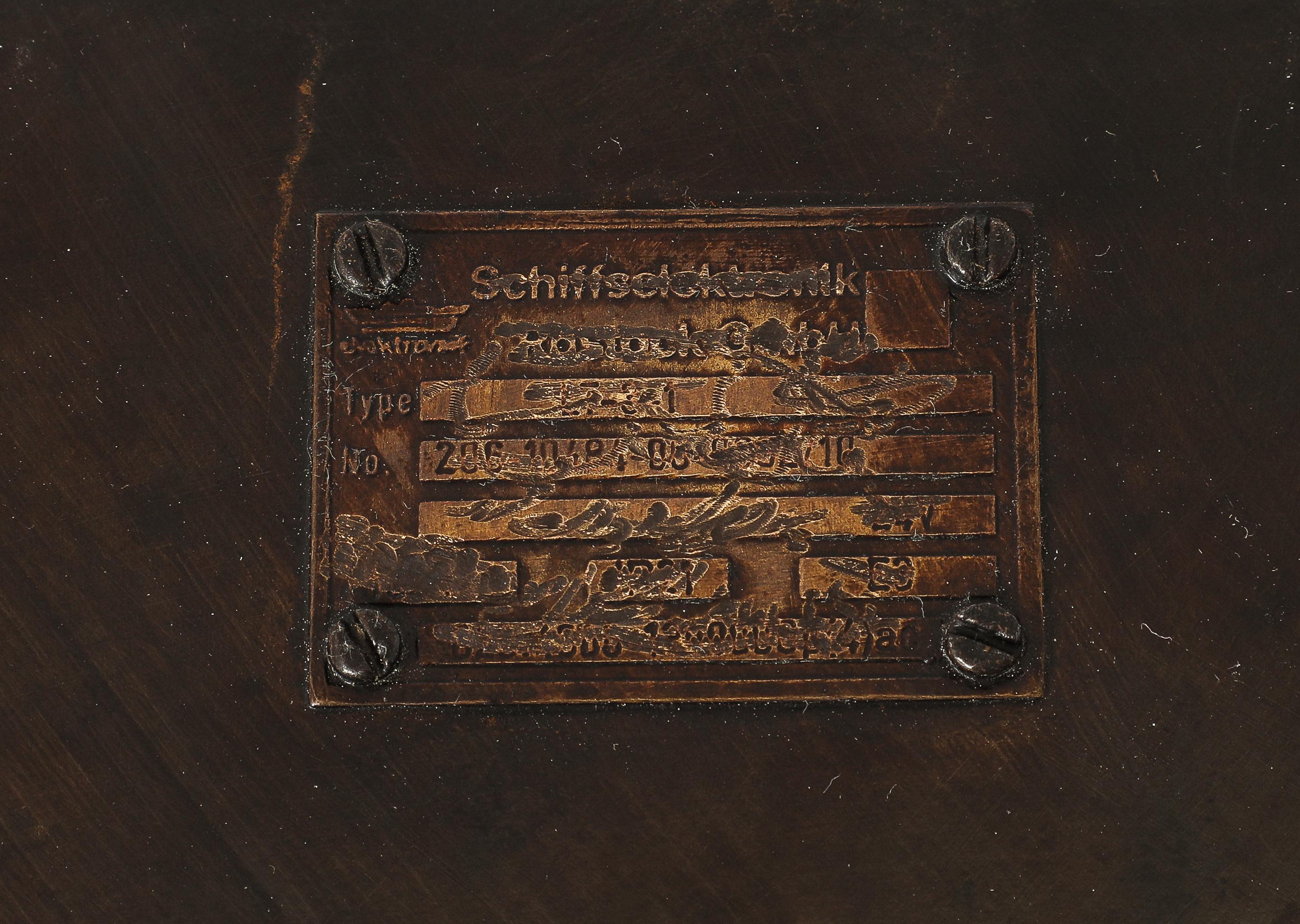 Rewiring required. Dark patina. Original manufacturer's tag. Frost glass diffusers likely to have been fit later. 