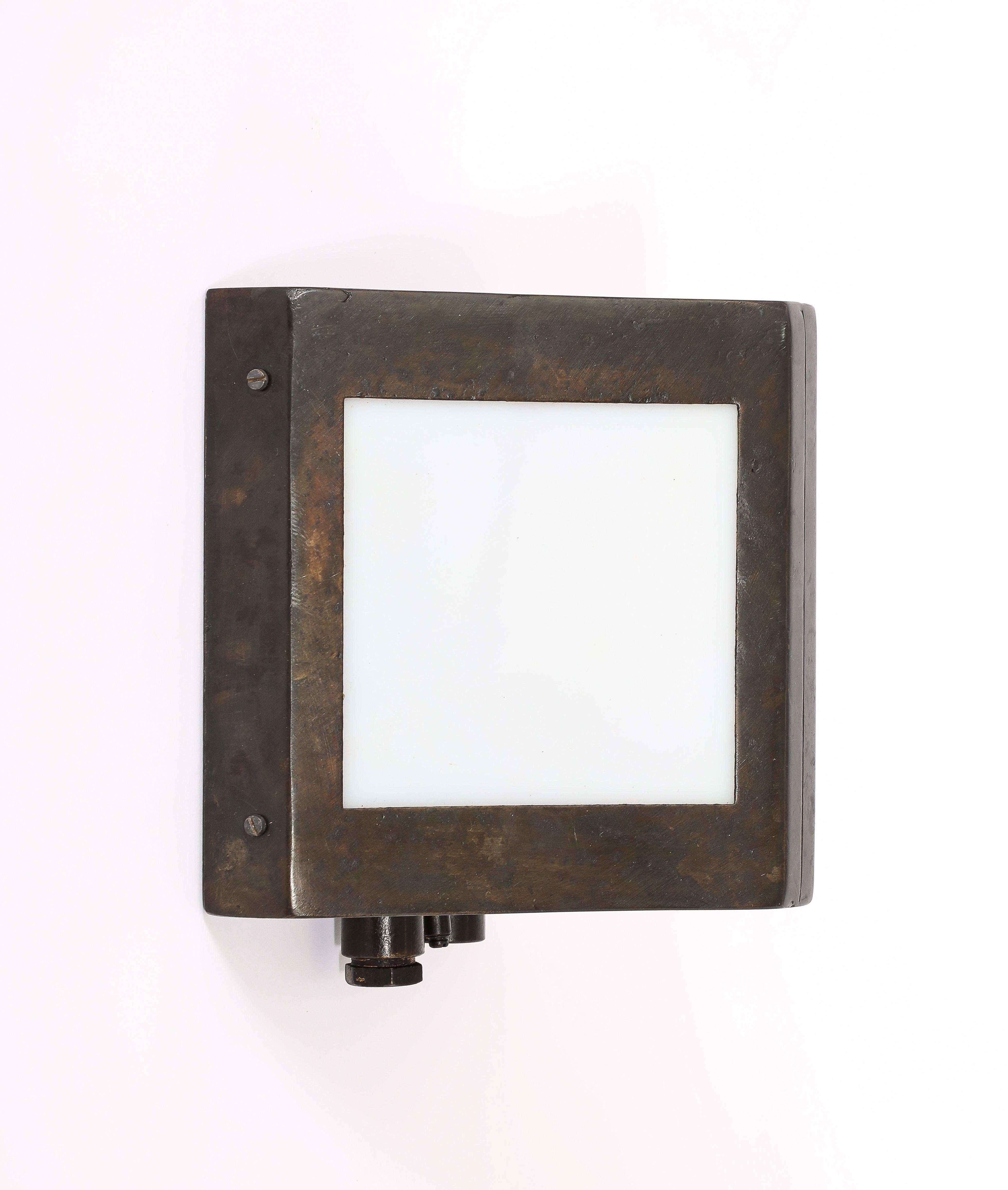 Single Brutalist Dark Metal Wall Sconce, Russia 1960's In Good Condition For Sale In New York, NY