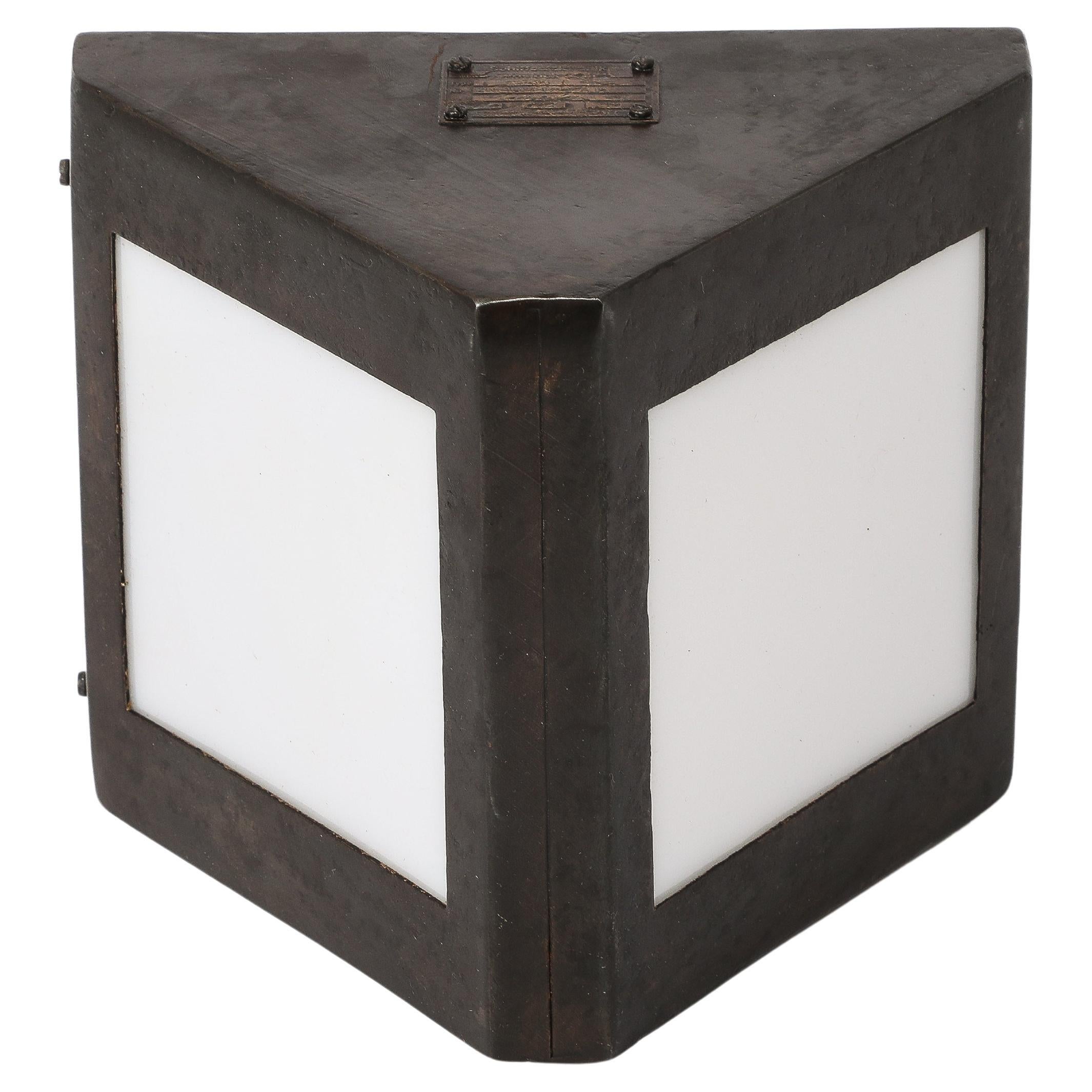 Single Brutalist Dark Metal Wall Sconce, Russia 1960's For Sale