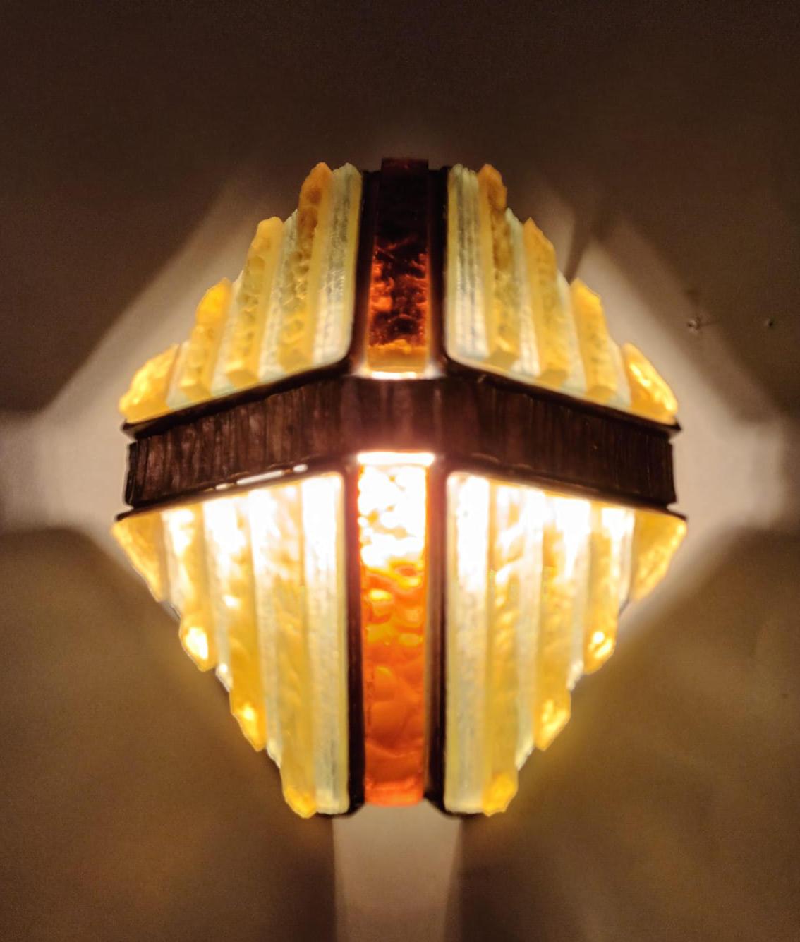 Murano Glass Single Brutalist Sconce by Marino Poccetti For Sale