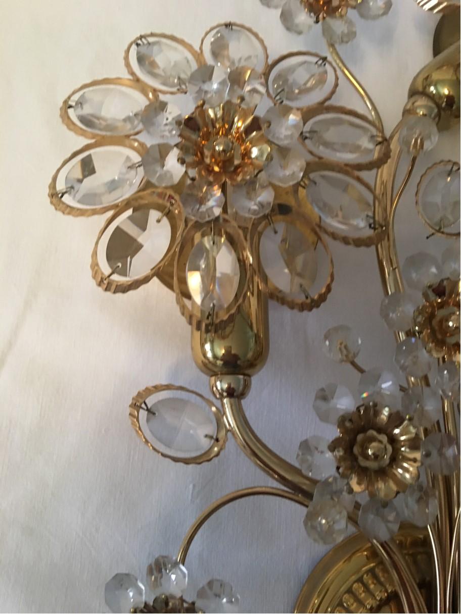 Single Bunch of Flowers Shaped Sconce by Palwa, German, 1970s In Good Condition In Frisco, TX