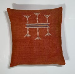 Single Cactus Silk Red Pillow