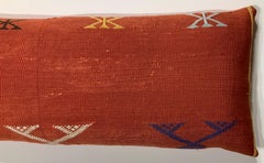 Single Cactus Silk Red Pillow