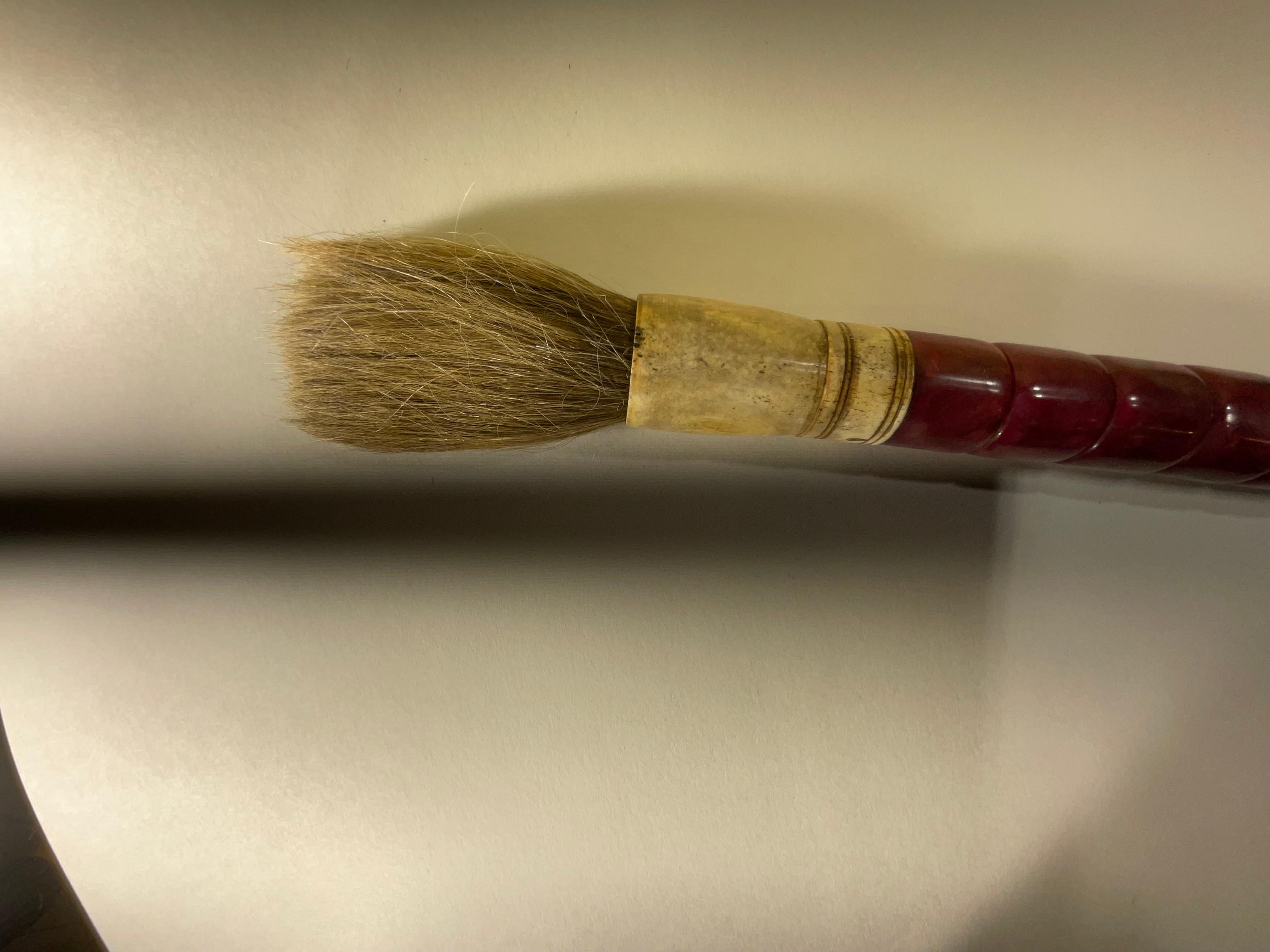 Bone Single calligraphy brush, 15 inches For Sale