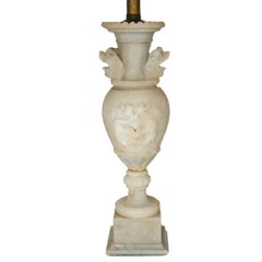 Single Carved Alabaster Lamp
