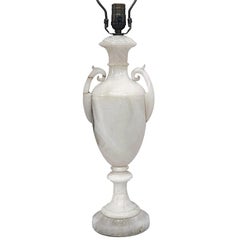 Single Carved Alabaster Table Lamp