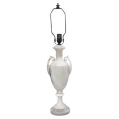 Single Carved Alabaster Table Lamp