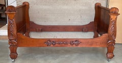 Single Carved Boat Bed Louis-Philippe in Mahogany, Circa 1840