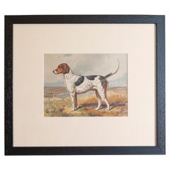 Single: Cassell, Petter, Galpin & Co Chromolithograph Dog Print in Black Frames