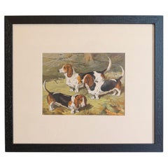 Single: Cassell, Petter, Galpin & Co Chromolithograph Dog Print in Black Frames