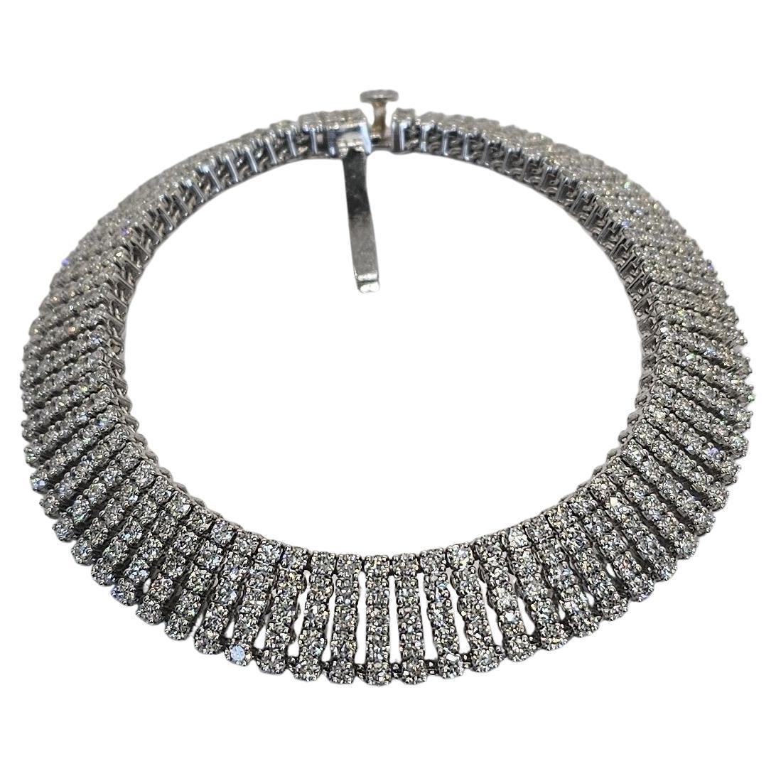 Single Cast 5 Line Tennis Ultra Bracelet. Diamonds 8.18CT , 29.91 Grams 14k Gold For Sale