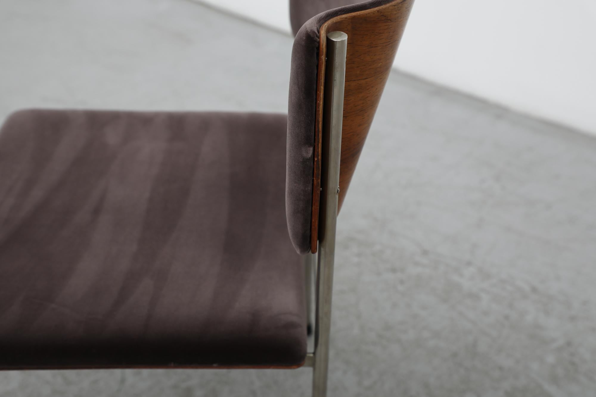 Single Cees Braakman Rosewood and Chrome ‘SM08’ Dining Chair for Pastoe, 1960s For Sale 5