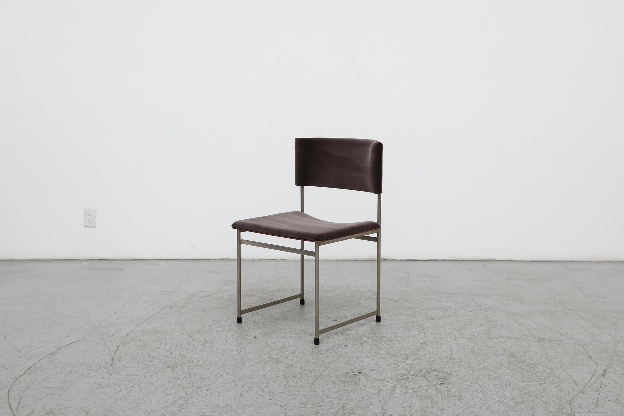 Mid-Century Modern Single Cees Braakman Rosewood and Chrome ‘SM08’ Dining Chair for Pastoe, 1960s For Sale