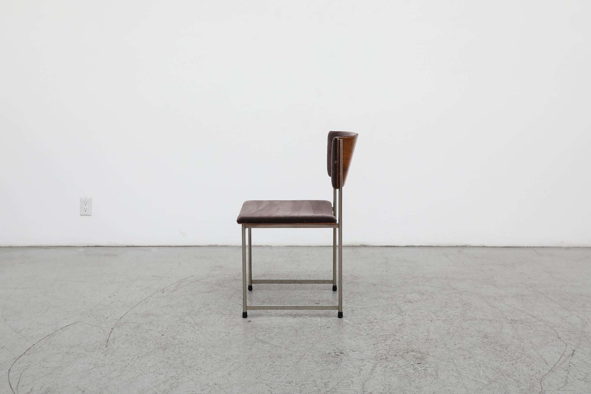 Dutch Single Cees Braakman Rosewood and Chrome ‘SM08’ Dining Chair for Pastoe, 1960s For Sale