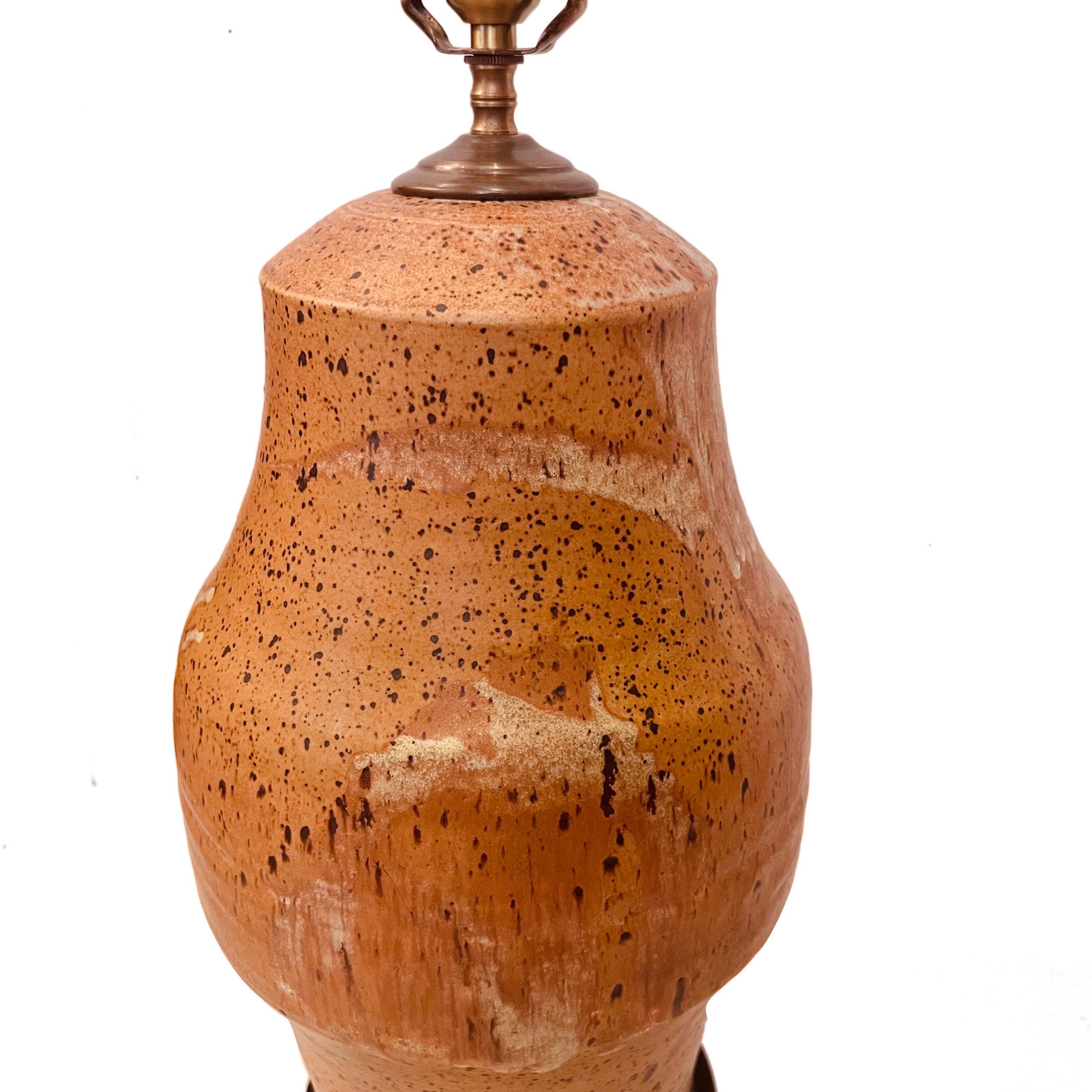 Mid-20th Century Single Ceramic Table Lamp For Sale