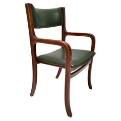 Single Side Chair Ascribable to Gianfranco Frattini with Green Skai Upholstery