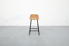 Sgabello singolo da bar in vimini in stile Charlotte Perriand di Rohe Noordwolde