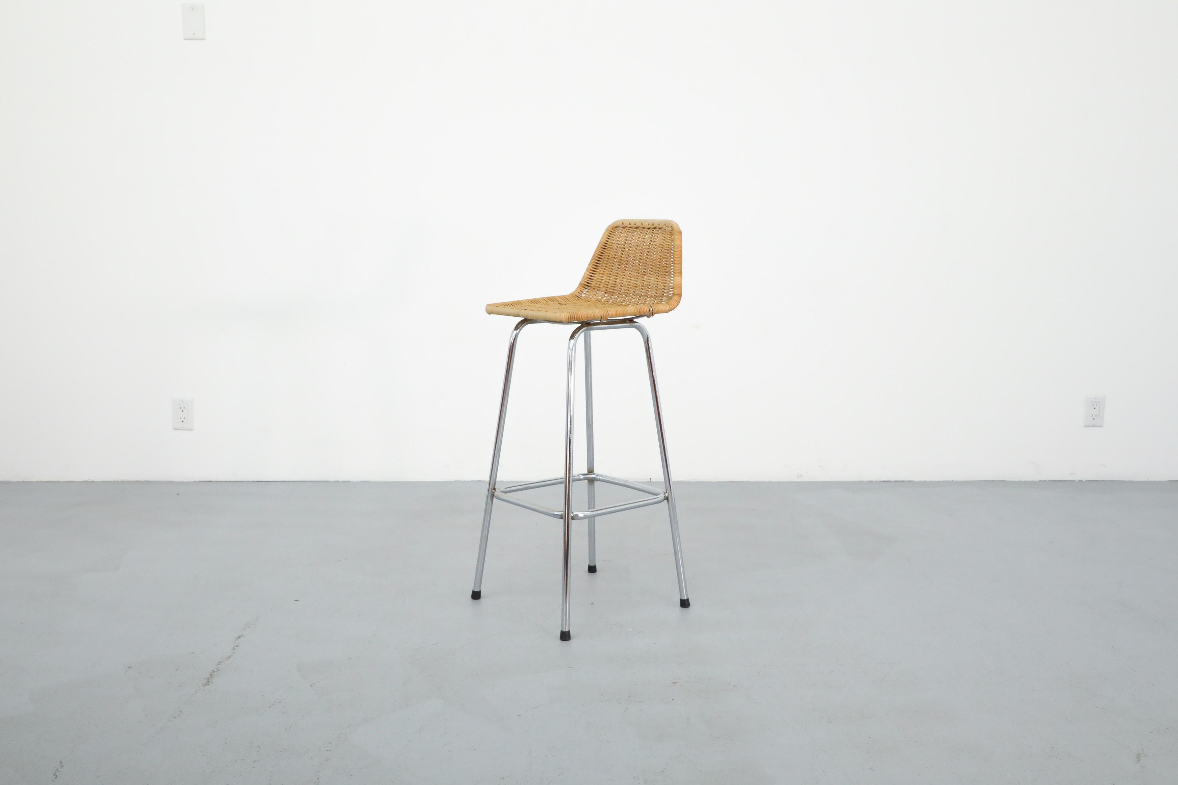 Mid-Century Modern Tabouret de bar simple de style Charlotte Perriand par Rohe Noordwolde en vente
