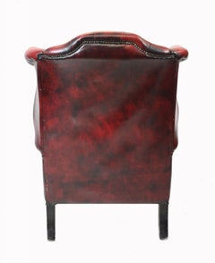 Single Chesterfield Chair Wingback Leather Armchair
