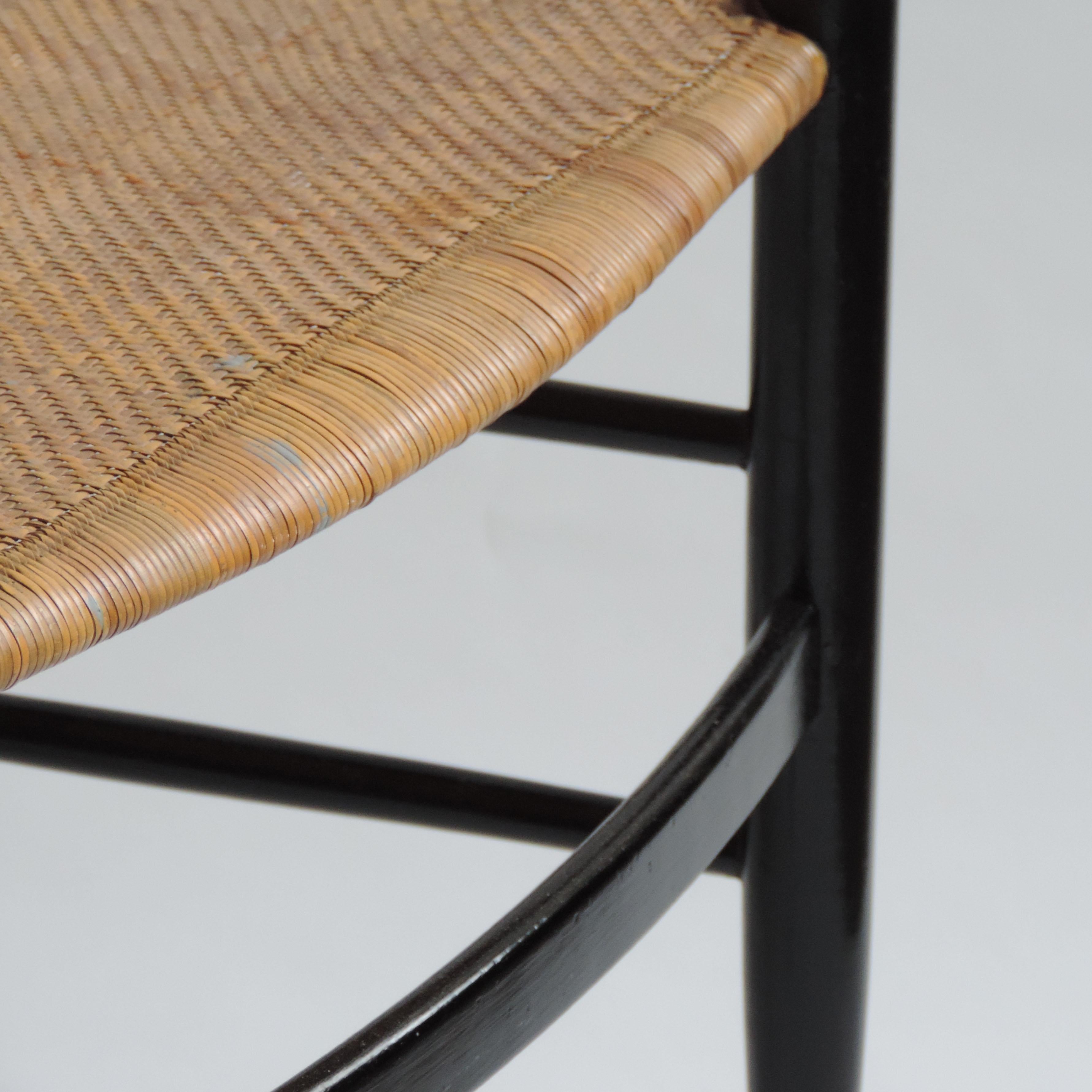 Wicker Single Chiavarina Mod. S1 chair by Azucena, Italy, 1950s For Sale