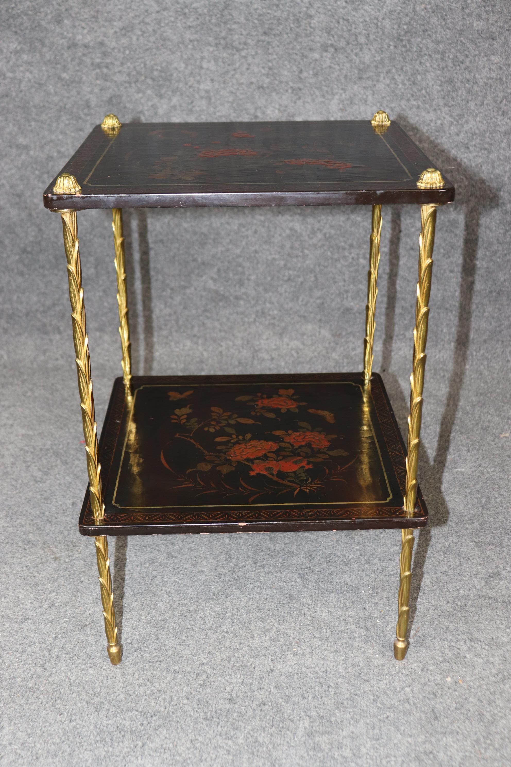 Einzelne Chinoiserie Messing Farbe dekoriert Maison Bagues zugeschrieben End Tabelle im Angebot 4
