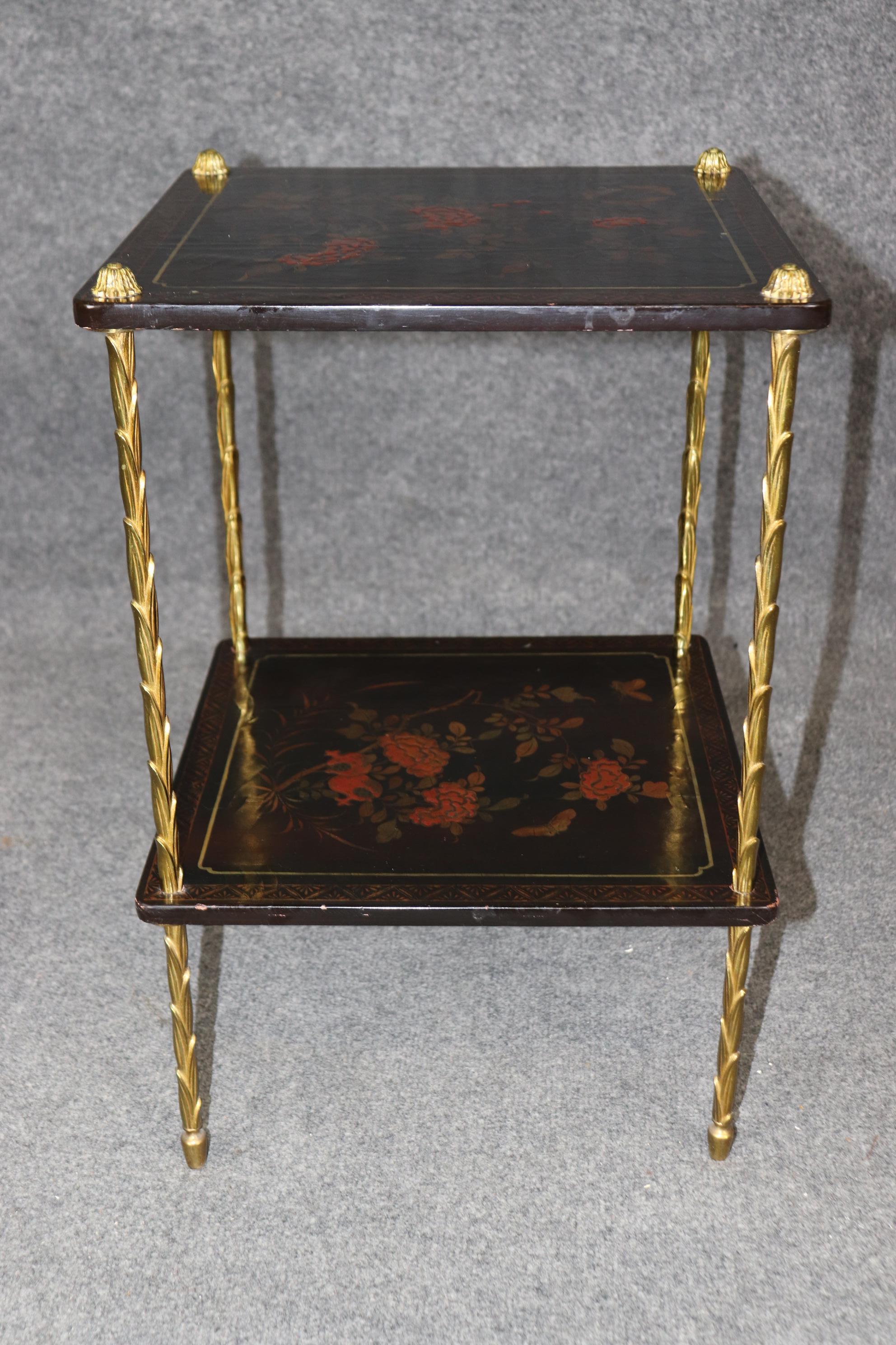 Einzelne Chinoiserie Messing Farbe dekoriert Maison Bagues zugeschrieben End Tabelle im Angebot 6