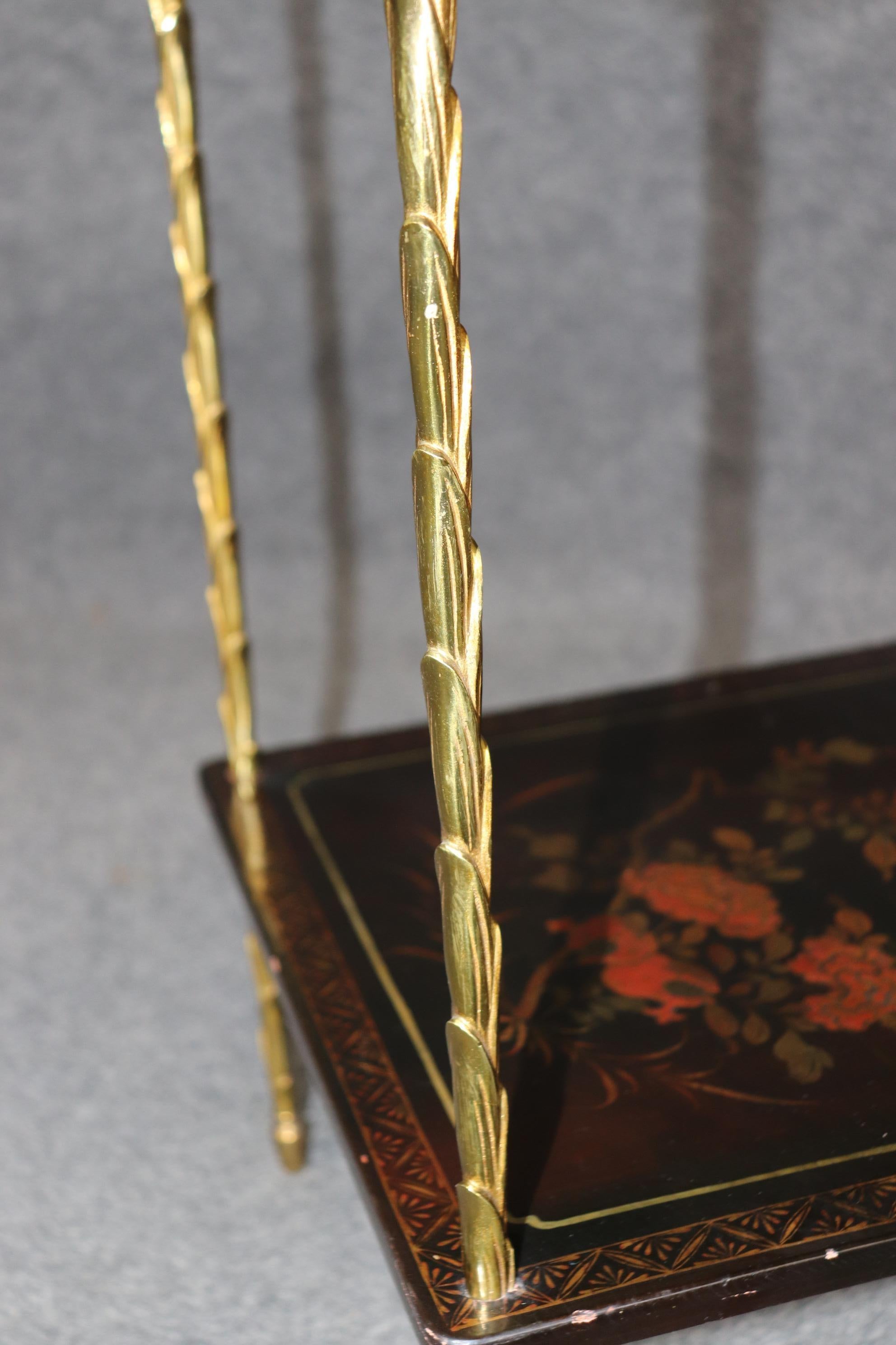 Einzelne Chinoiserie Messing Farbe dekoriert Maison Bagues zugeschrieben End Tabelle im Angebot 8