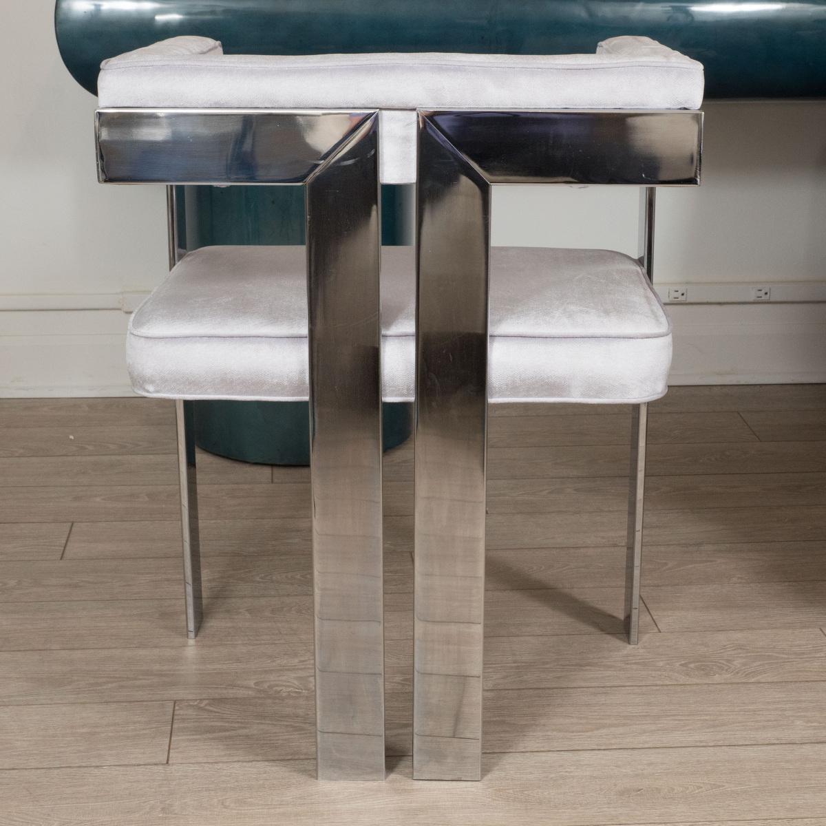 Italian Single Chrome Frame Chair