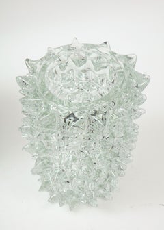 Single Clear Rostrato Murano Glass Vase by Toso, Italy 2022, Signed