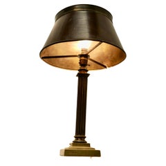 Single Column French Brass Table Lamp    