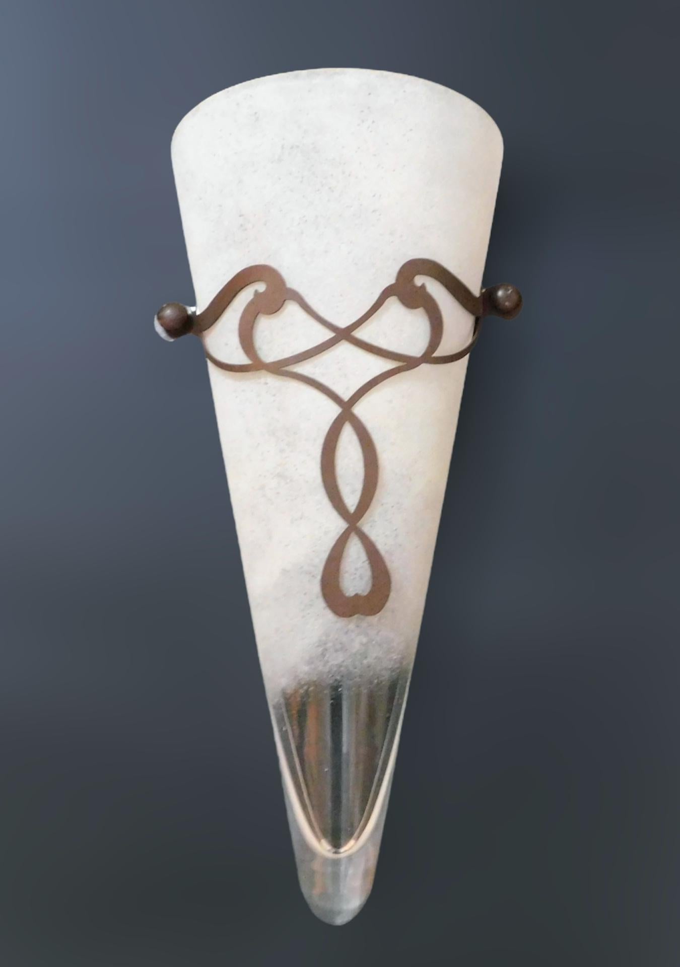 20th Century Single Conical Murano Sconce For Sale