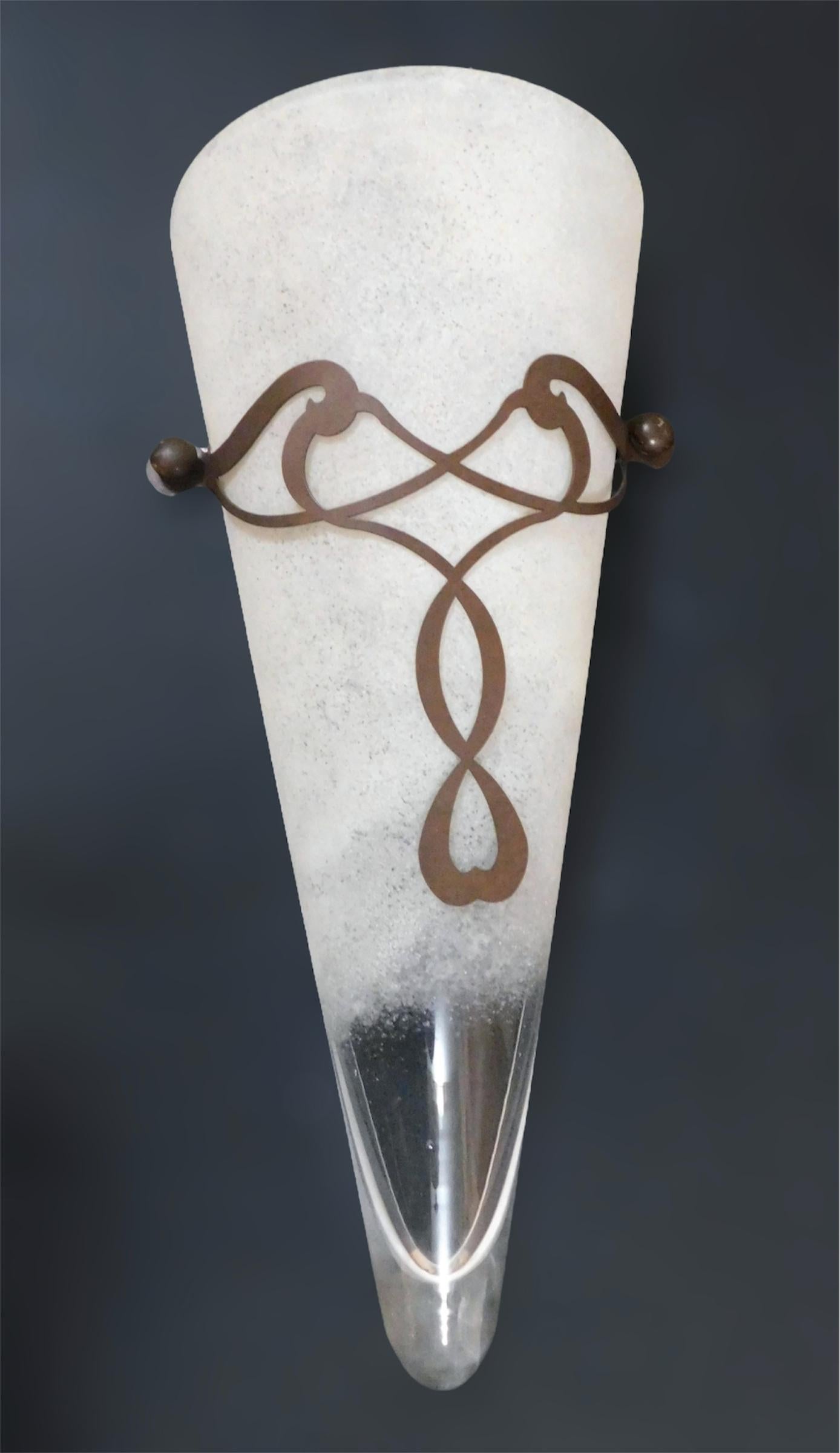Murano Glass Single Conical Murano Sconce For Sale