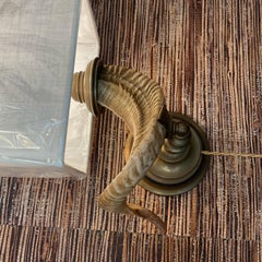 Single Corbet Lighting Rams Horn Wall Sconce with Custom Linen Shade