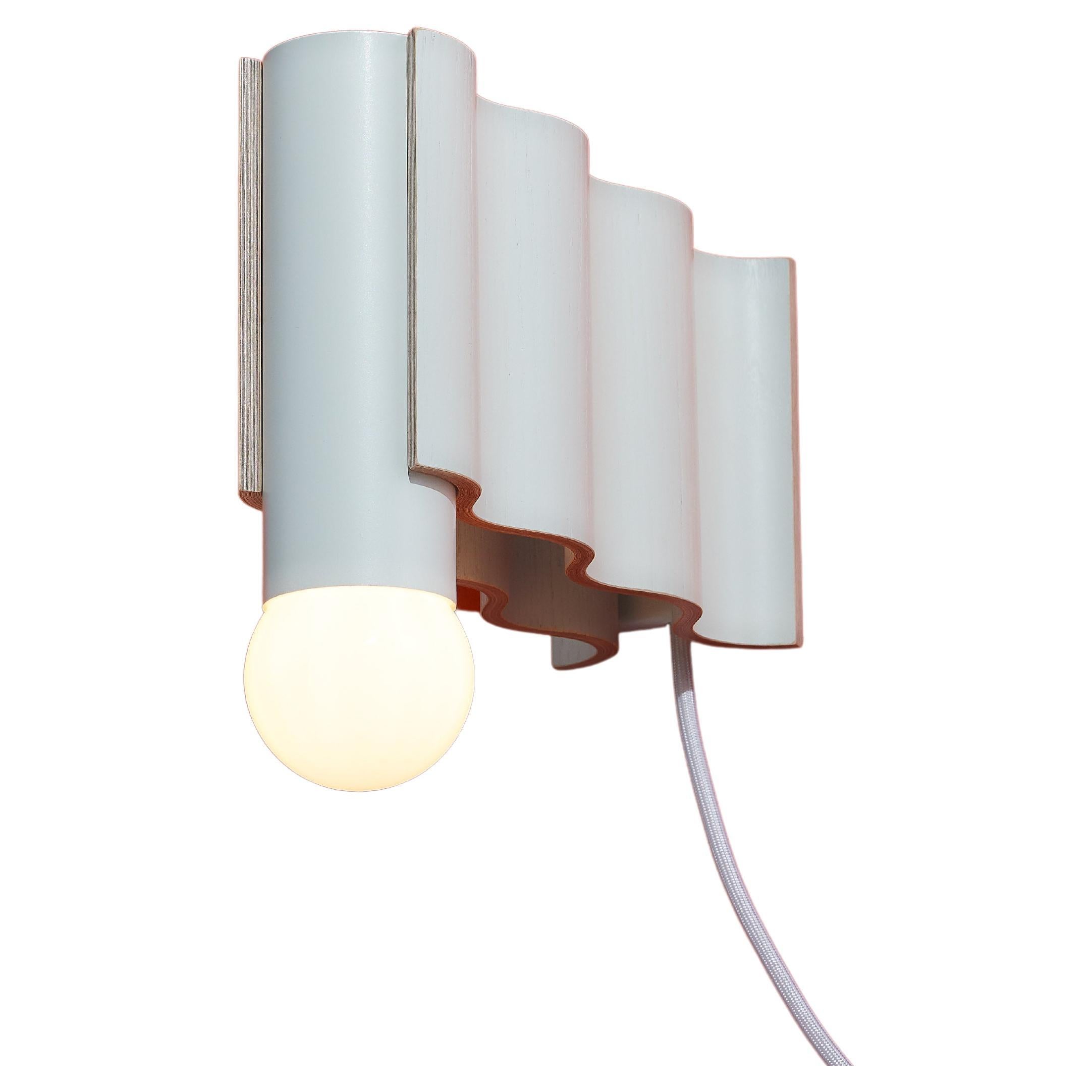 Single Corrugation Sconce / Wall Light in Off-White