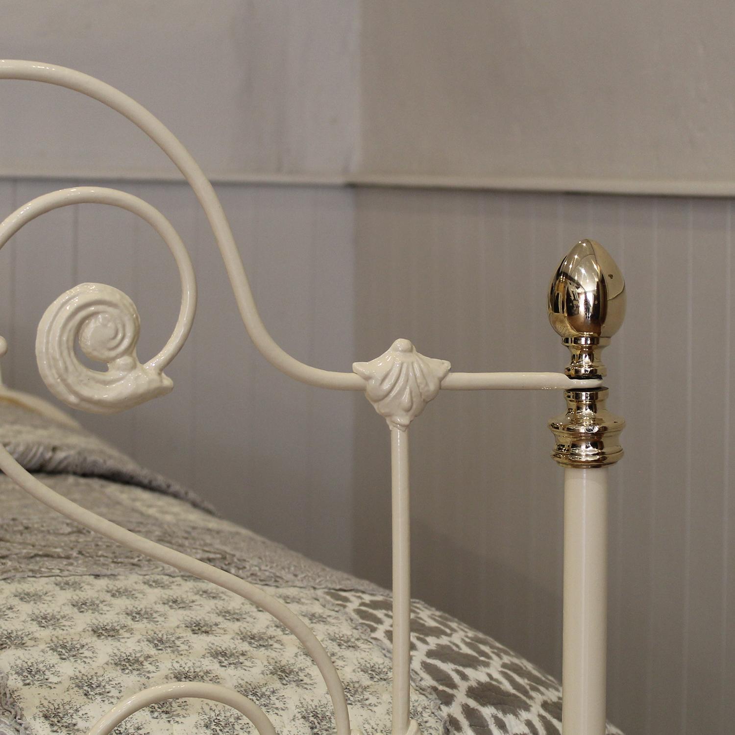 Brass Single Cream Antique Bed MS65