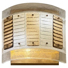 Single Curragated Murano Glass and Brass Sconce
