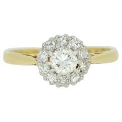 Single Cut Diamond Cluster Ring
