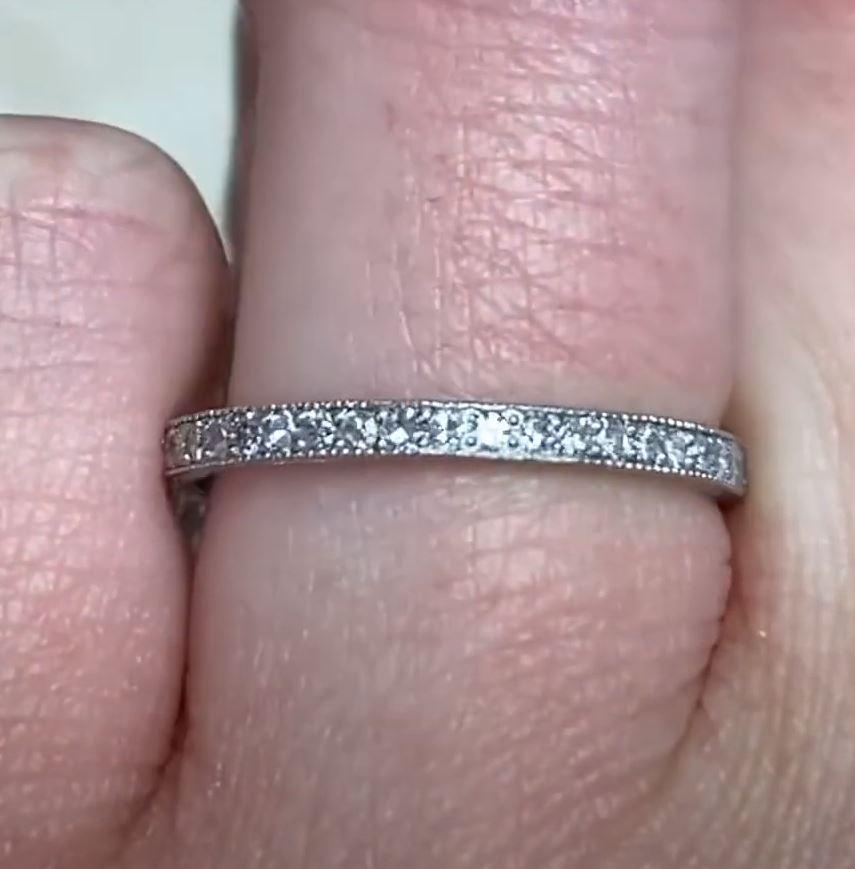 Women's Single Cut Diamond Eternity Band Ring, Platinum For Sale