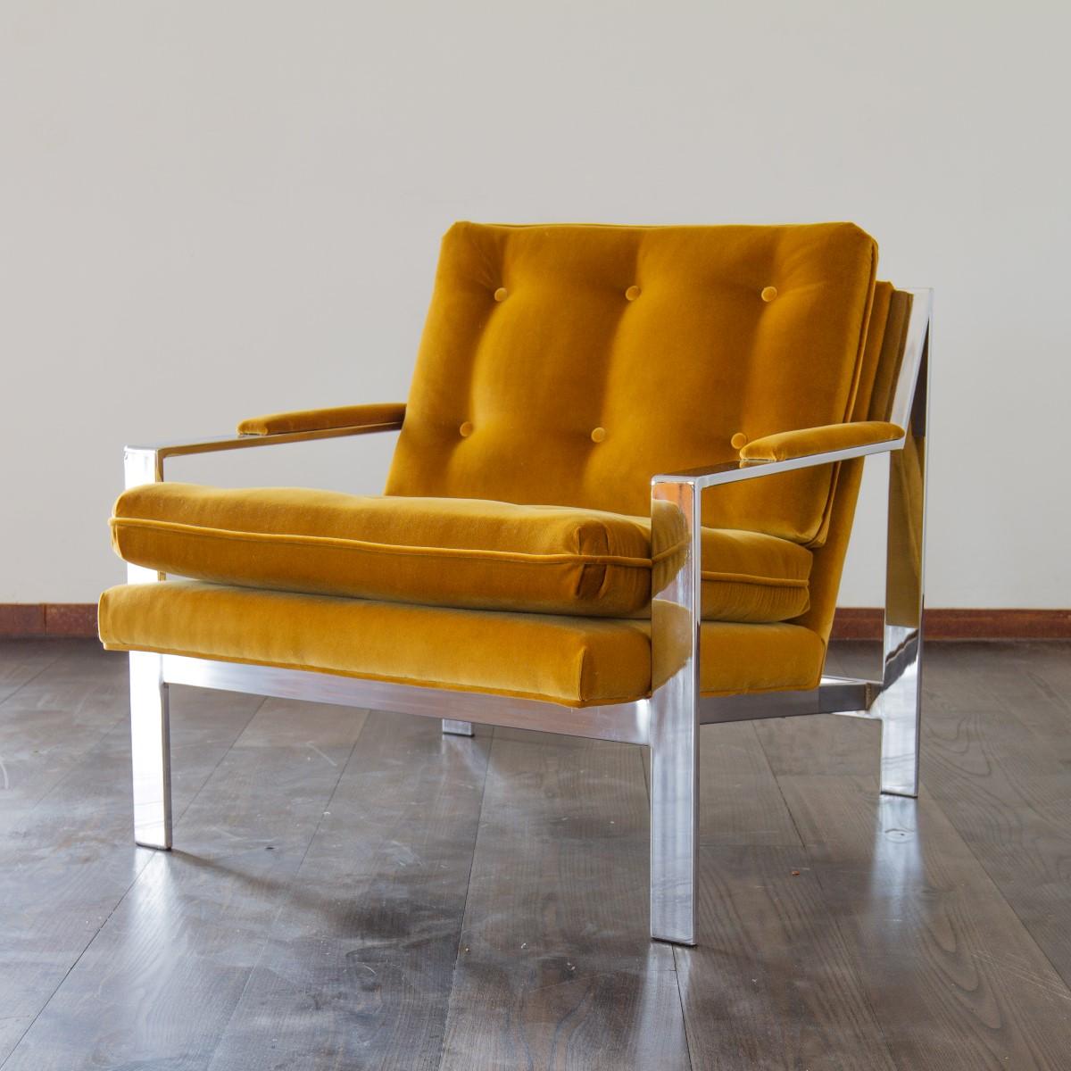 Late 20th Century Single Cy Mann Designed Nickel Plated Armchair, 1970s