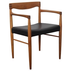 Single Danish H.W. Klein for Bramin Dining Chair with Arms in Oak and Leather