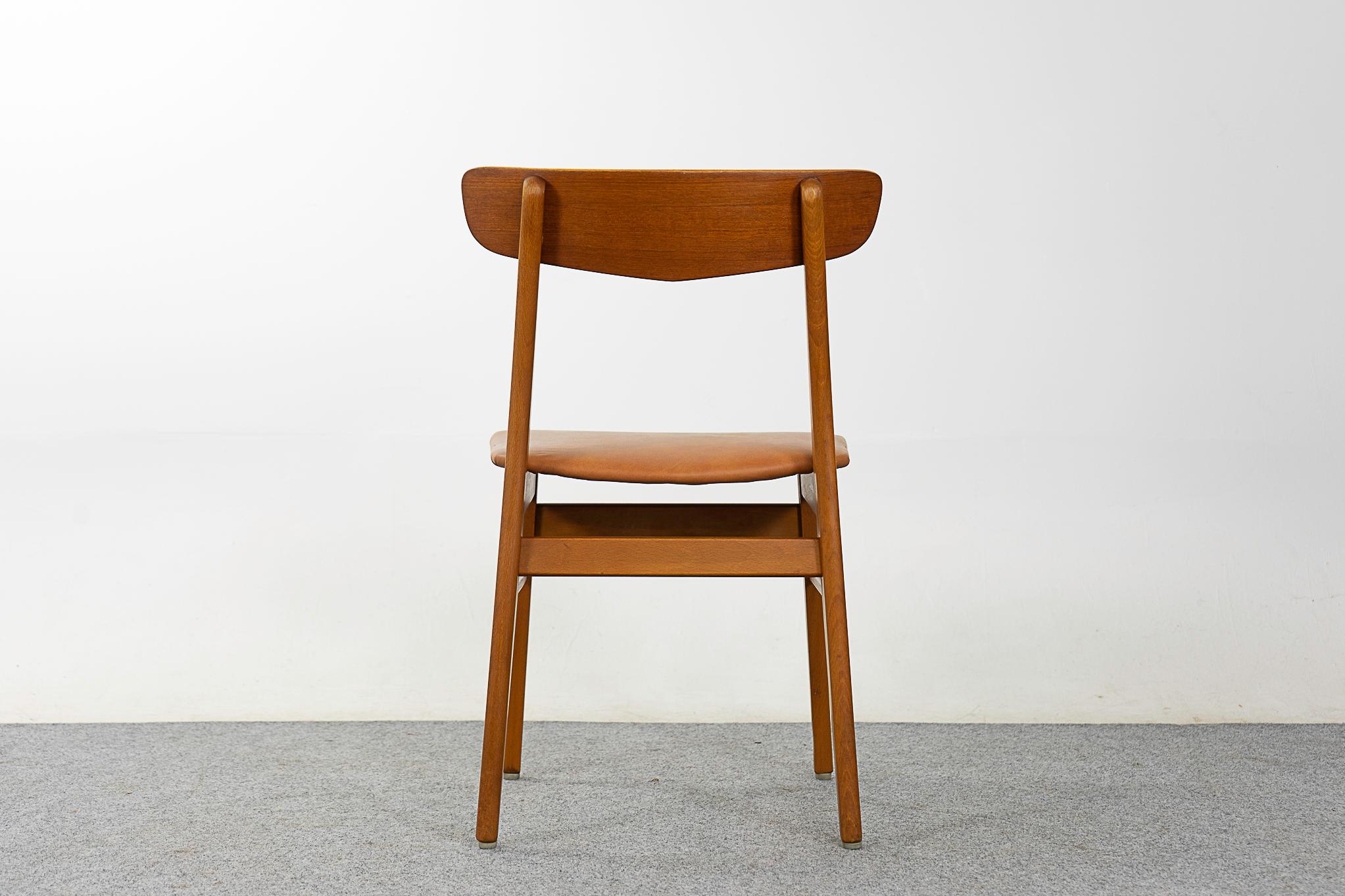 Single Danish Teak & Beech Dining Chair For Sale 4