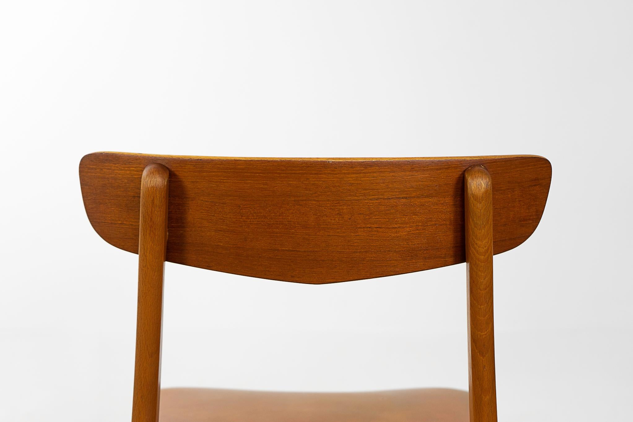 Single Danish Teak & Beech Dining Chair For Sale 5